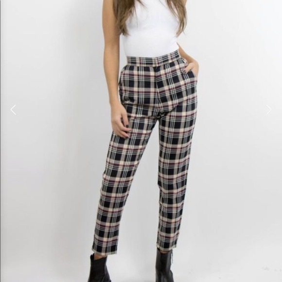 Grey Bandit Women’s Plaid Pants (fits Like XS) - Picture 2 of 5